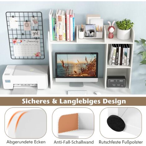 BDCPMT Klemmregal Schreibtisch - Multifunktionaler Organizer 60cm Schwarz