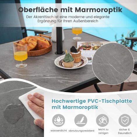 Runde Outdoor-Tischdecke Mit Schirmloch & Elastischem Rand – Wasserdicht & Abwischbar | Für Picknick, Garten, Party