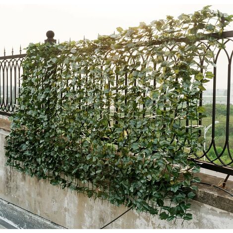 GOPLUS Sichtschutz, Gartenzaun aus Efeublttern, Knstliche Hecke, Bltter  aus PE, fr Balkon Terrasse Zaun (150 x 240cm)