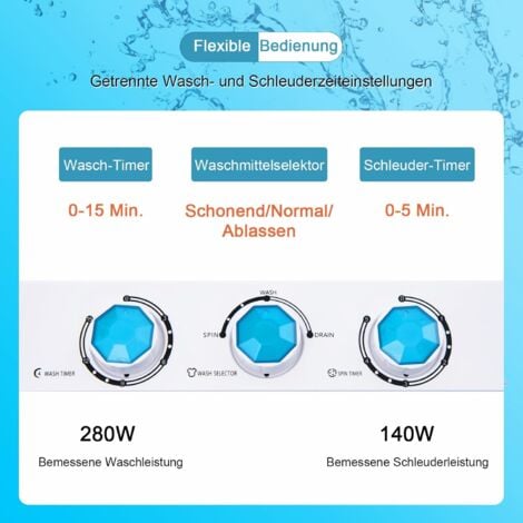 Wäscheschleuder 7kg Edelstahl - Leise & Energiesparend Für Haushalt Und Wohnmobil