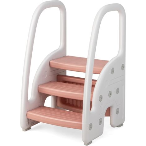 Kinder Tritthocker Faltbar - Sicherer Lern-Turm Mit Griff & Rutschfester Stand Für Bad & Küche
