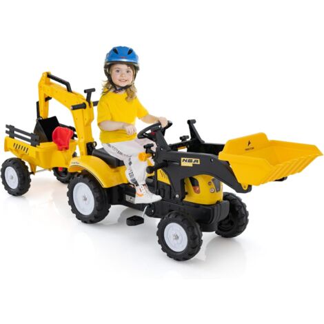 Lizenzierter Caterpillar Elektrobagger Für Kinder - Mit Fernsteuerung Und USB-Anschluss