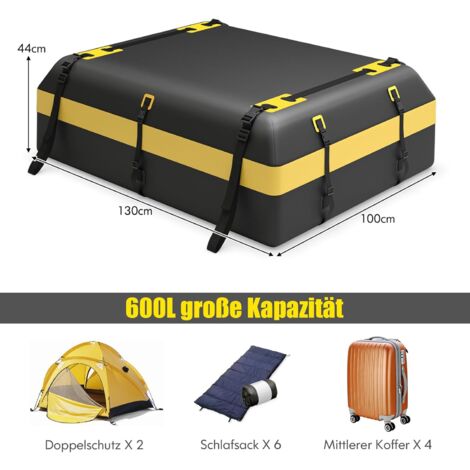 MARCHWAY Wasserdichte Dachgepäcktasche 15 Cu.ft – Für Autos Mit/ohne Dachträger | 4+2 Türhaken Inkl.