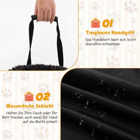 Salla Hundebett 90x60 Cm – Doppelseitig, Wasserabweisend, Kratzfest Mit Tragegriff, Grau, Waschbar
