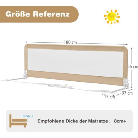 GOPLUS Bettgitter 105cm - Klappbarer Bettschutz Für Babys Unter 3 Jahren Weiß