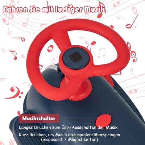 Kinder Elektroauto 2-in-1 Mit Pedal - Elektrisches Rutschauto Mit Musik & Licht