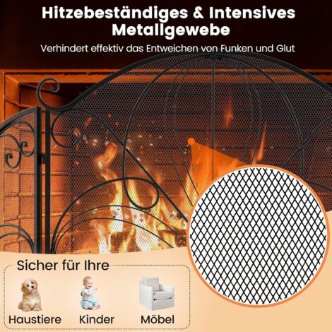KOMFOTTEU Funkenschutzgitter Funkenschutz, Aus Metall, 134,5 X 73,5 Cm - View #6