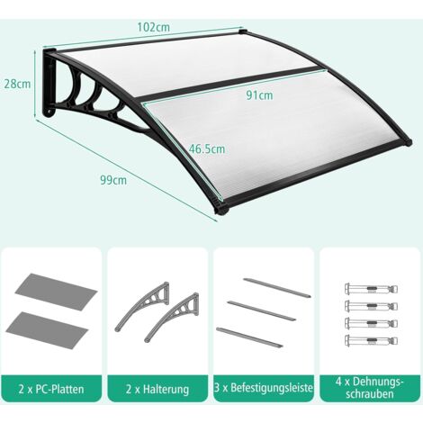 Goplus Vordach F R Haust R Cm Berdachung Aus Aluminium