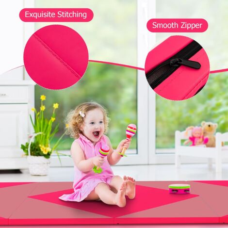 Turnmatte Für Zuhause GOPLUS Turnmatte Klappbar, 240×117×5cm Weichbodenmatte Mit 2 Tragegriffen Klettverschlussen Gymnastikmatte Fur Gymnastik Yoga Spielen Sportmatte Fitnessmatte Fur Zuhause 81872586 Turnstange Indoor