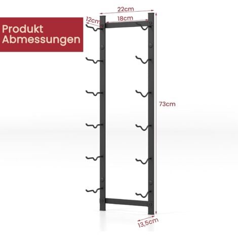 GOPLUS Metall Wand-Weinregal, Weinregal Hängend für 6 Flaschen ...