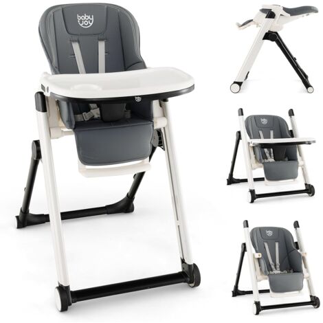 GOPLUS Kinder Hochstuhl Faltbar - Höhenverstellbar Mit Verstellbarer Lehne & Fußstütze