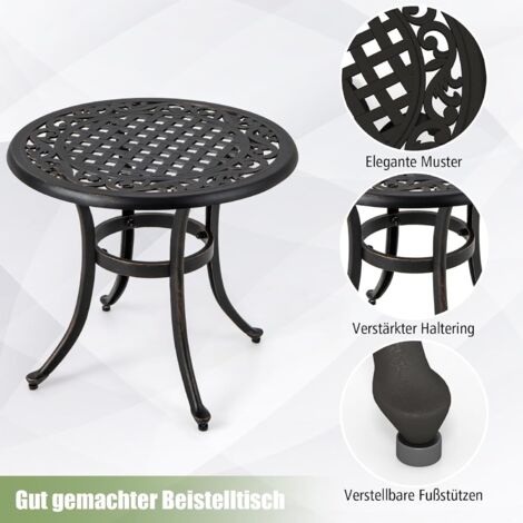Balkonset Klappbarer Beistelltisch Glas Metall Gartentisch Balkontisch