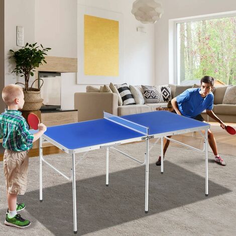 Teorema Tischtennisplatte Klappbar - Mit Netz, 2 Schlägern & Bällen, Für Drinnen & Draußen