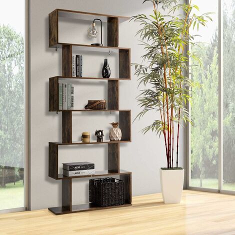 VIMBER 6-stöckiges Bücherregal Mit Schubladen – Hohes Regal Für Bücher, CDs, Deko, In Weiß