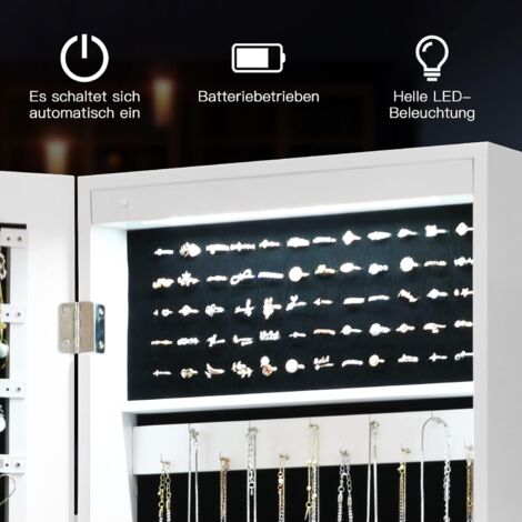 GOPLUS Schmuckschrank Mit LED Beleuchtung - Stauraum Für Ringe & Ketten