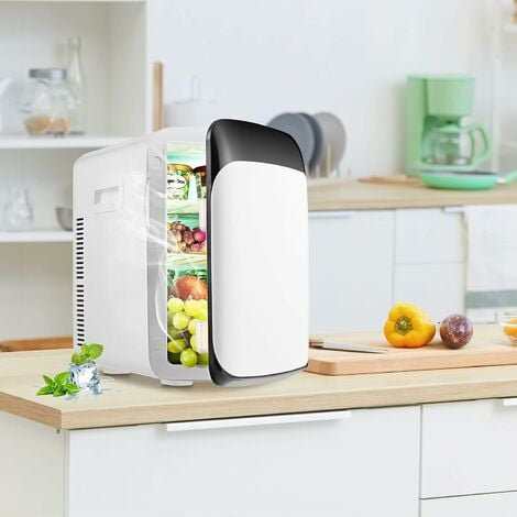 GOPLUS 15 L Mini Kühlschrank mit Heizfunktion, Tragbarer Autokühlschrank,  Elektrischer Kühler und Erwaermer, Tragbarer Kühlschrank, mit ECO-Modus,  -550 °C, für Auto Haus Büro