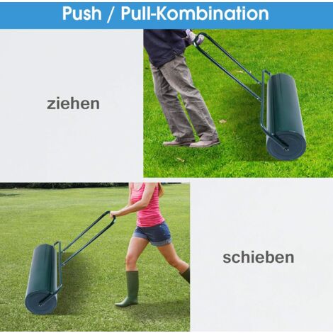 GOPLUS Rasenroller, Rasenwalze befüllbar 63L Füllvolumen, Handwalze
