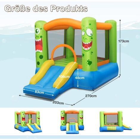 Aufblasbare Hüpfburg Mit Rutsche - 294x290cm Großer Spielspaß Für Kinder