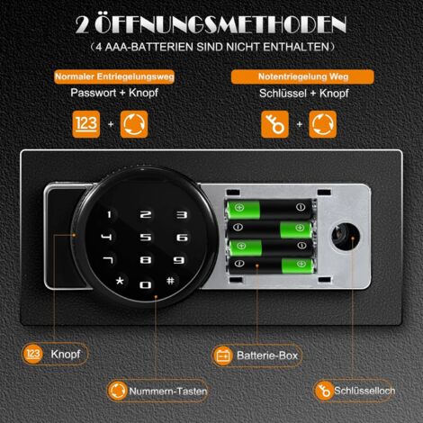 Elektronischer Safe 6,4L - Feuerfester Geldtresor Mit Digitalcode