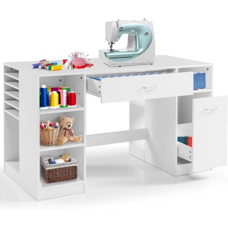 FANTASK 2 In 1 Zusammenklappbarer Nähtisch, Nähmaschinenschrank