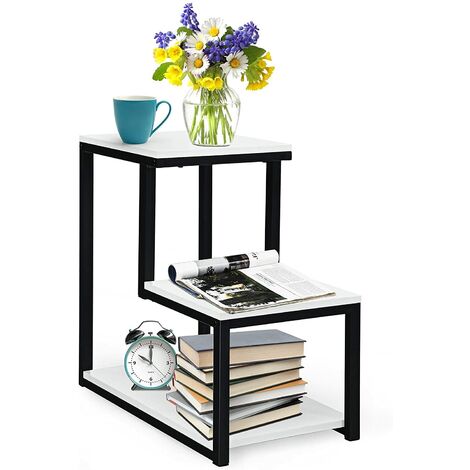 HOMCOM Couchtisch-Set Rund – 2 Beistelltische Mit Marmoroptik & Goldfarbenen Beinen, Stauraum Unten