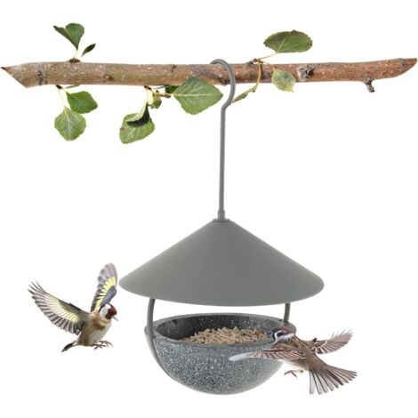 GOPLUS Vogelfutterhaus, 2in1Futterspender & Vogelbad