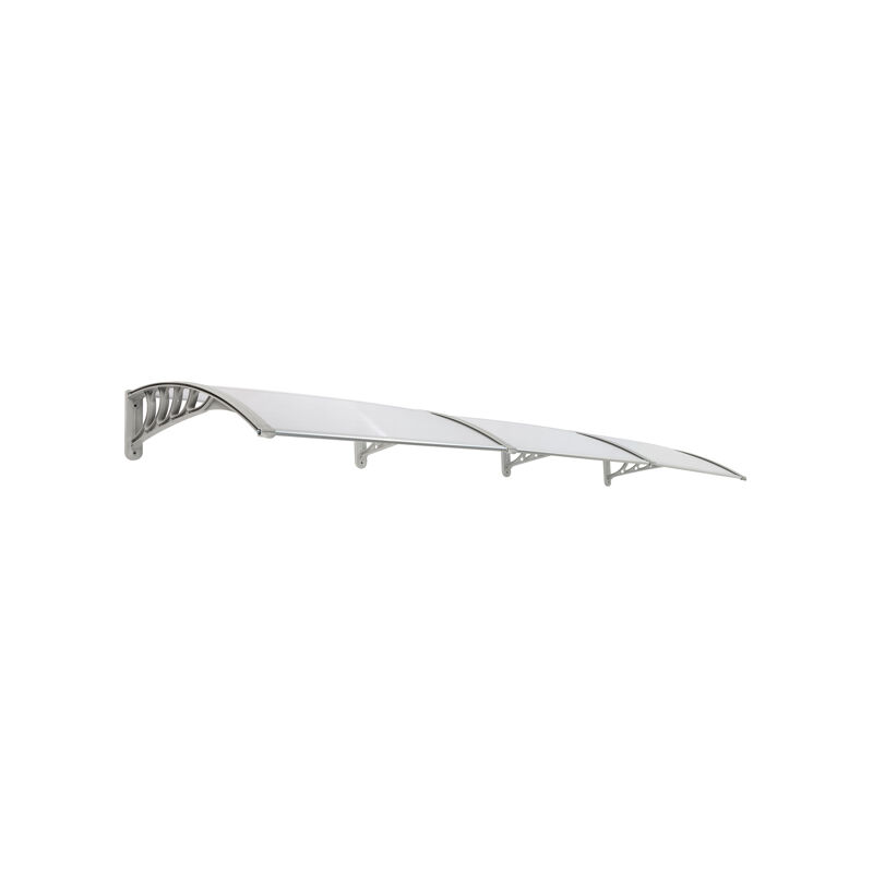 Peviasot Auvent Porte D'Entrée 100x200cm Polycarbonate 6mm - Protection Pluie Neige Aluminium