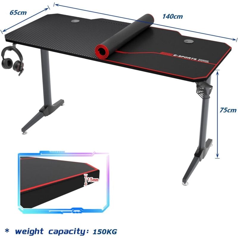 gaming desk 130cm