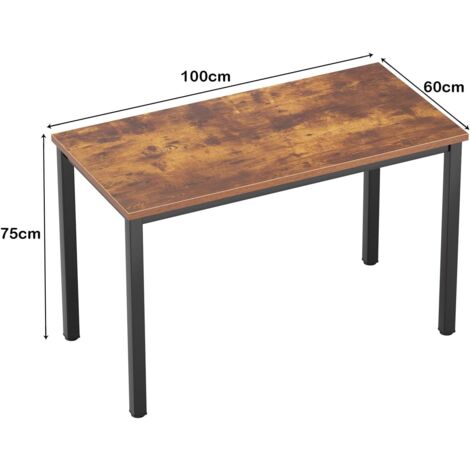 Coleshome Bureau 6 Tiroirs 120x48cm - Bureau Informatique Réversible Avec Espace Rangement Marron