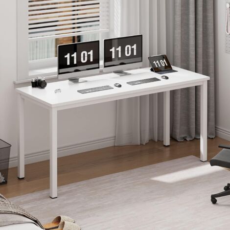 Soges – Bureau d'ordinateur 120x60cm – Bois E1 écologique – Structure métal robuste – Hauteur réglable – Pour bureau, salle à manger, salon