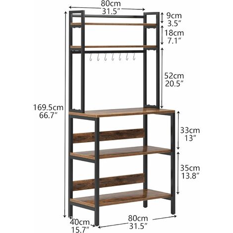 Soges Armoire De Rangement De Cuisine Avec Tag Re Adapt E Au Four Micro Ondes L X L X