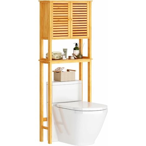 Support Papier Toilette Armoir Porte-papier Toilettes Porte Brosse WC en  Bois - Blanc FRG135-W SoBuy®