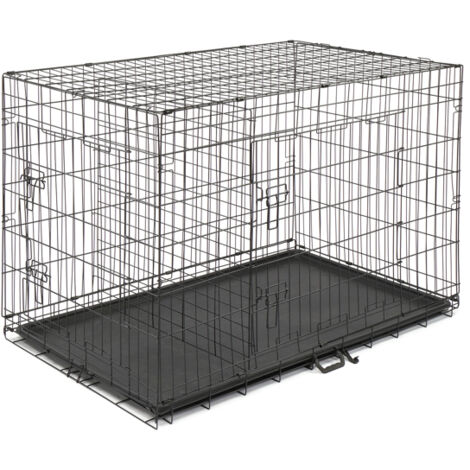Soges 125CM Pet Kennel Chat Chien Pliant Caisse En Acier Animal Playpen Fil Métal