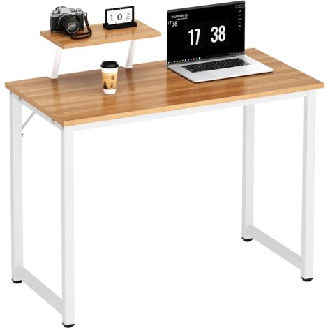 Soges Bureau Ordinateur 80x40cm,Meuble de Bureau pour Ordinateur pour Salle à Manger, Salon, Cuisine,Chêne (1/5)