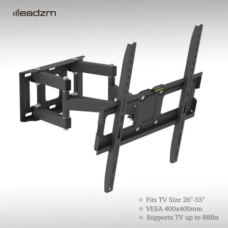Soges 26-55 pouces Double Pendule Grand Support TV Base TMDS-105 Roulement 40 kg / Vese 400 400 / Supérieur et inférieur -10 10°,Noir