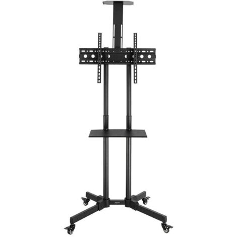 Soges Support TV mobile 32-70", charge maximale 60 kg, VESA 400 x 600, réglable de haut en bas à 15° avec plateau à poulie，Noir