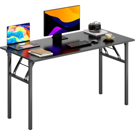 Soges Bureau d’Ordinateur Informatique Pliante 120x60cm Table d’étude/à dîner Pliable pour Maison/Bureau, Noir