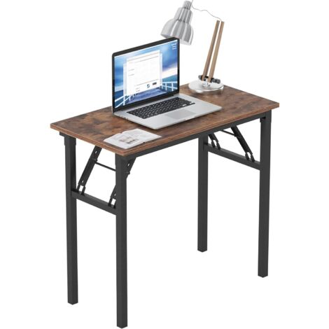 Soges – Bureau pliant 80x40cm – Bois de particules E1 et métal noir – Design vintage pour maison et bureau – Facile à plier et transporter