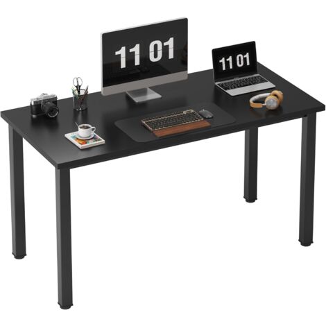 Soges Bureau d'ordinateur Table pour Ordinateur PC avec Cadre en Métal 120 x 60x 75 cm,Noir