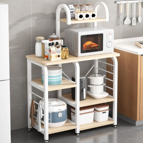 Meuble Rangement Cuisine Soges - Étagère Micro-ondes Avec 6 Tablettes - 90x40x83cm