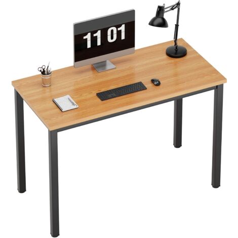 Soges Bureau d'Ordinateur Table d'Étude Bureau Informatiques Postes de Travail 100x60cm pour Bureau Salle à Manger Salon Cuisine,Teck et Noir (1/5)