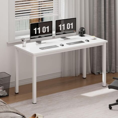 Soges – Bureau d'angle 100x60cm – Plateau en aggloméré de bois massif – Pieds en acier réglables – Pour bureau, salle à manger, salon, cuisine (1/5)