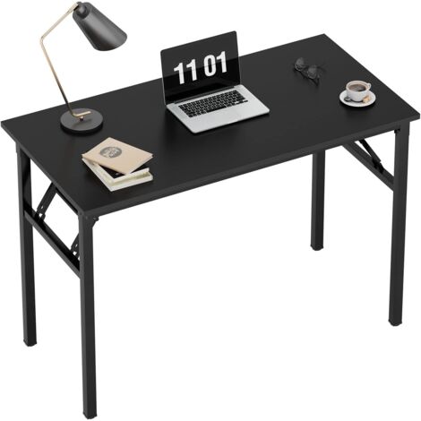 Soges – Bureau d'ordinateur pliable 80 x 40 x 75 cm – Panneau de particules E1 18 mm – Métal enduit de poudre – Pieds réglables pour surfaces inégales