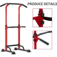 Chaise Romaine Soges Power Tower PSBB005-N Station De Traction Et De Dips Multifonction Pour Entraînement De Musculation à Domicile Hauteur Réglable Traction Musculation