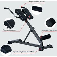 Banc Romain Hyperextension Pliable – 7 Hauteurs – 3 Inclinaisons – Charge 100kg – Abdo/Dos