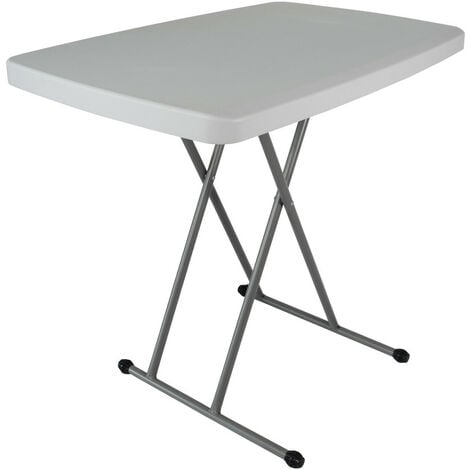 Table pliable JUNO blanc et effet chêne 104cm