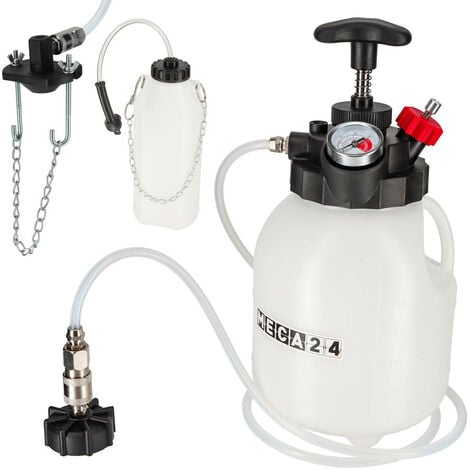 Purgeur de frein à Pompe manuel - 3 litres - Purgeur liquide de frein voiture - Bouteille de Collecte et Adaptateur Multimarques
