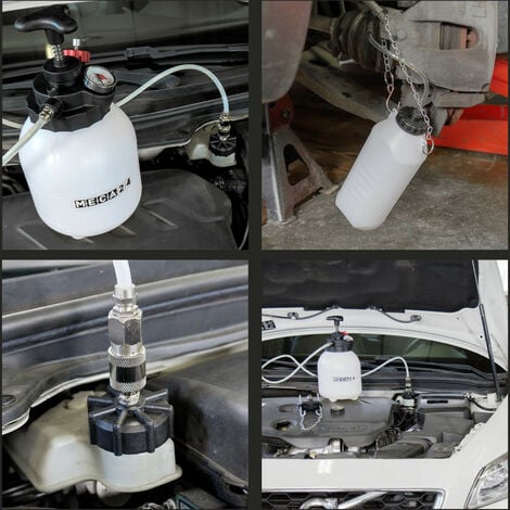 Purgeur de frein à Pompe manuel - 3 litres - Purgeur liquide de frein voiture - Bouteille de Collecte et Adaptateur Multimarques