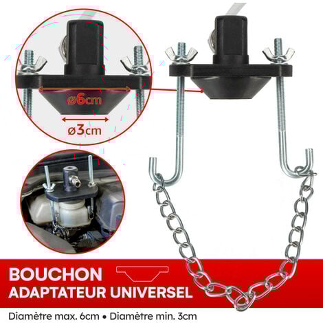 Purgeur de frein à Pompe manuel - 3 litres - Purgeur liquide de frein voiture - Bouteille de Collecte et Adaptateur Multimarques
