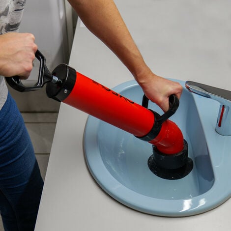 Déboucheur canalisation Pro - 3 Adaptateurs Inclus - Déboucheur à pompe - Evier - Toilette - Baignoire